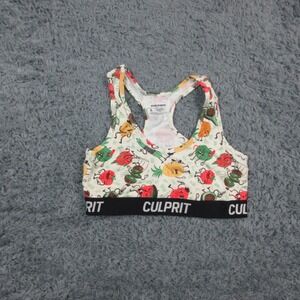 Culprit Comfy Strobbery Sports Bra Womens Large Multicolor Fruit Wireless NWT